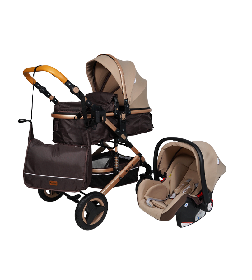 POUSSETTE URBAN TENDANCE RÉVERSIBLE AVEC MAXI COSI ET SAC À LANGER BEIGE – MON BÉBÉ