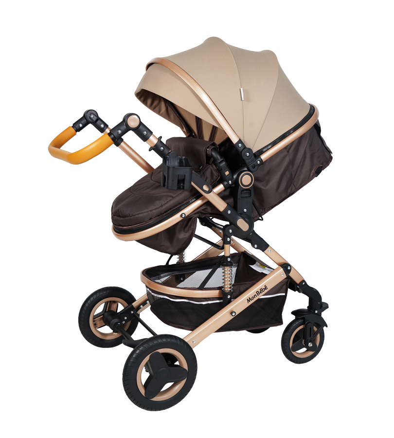 POUSSETTE URBAN TENDANCE RÉVERSIBLE AVEC MAXI COSI ET SAC À LANGER BEIGE – MON BÉBÉ – Image 5