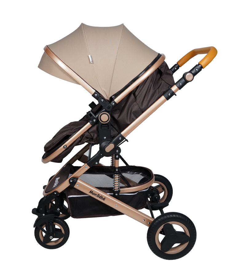 POUSSETTE URBAN TENDANCE RÉVERSIBLE AVEC MAXI COSI ET SAC À LANGER BEIGE – MON BÉBÉ – Image 4