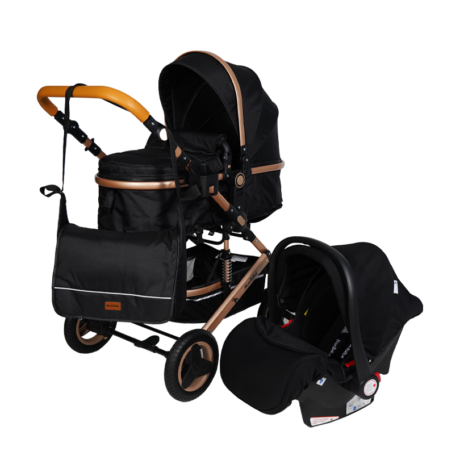 POUSSETTE URBAN TENDANCE RÉVERSIBLE AVEC MAXI COSI ET SAC À LANGER NOIR  – MON BÉBÉ