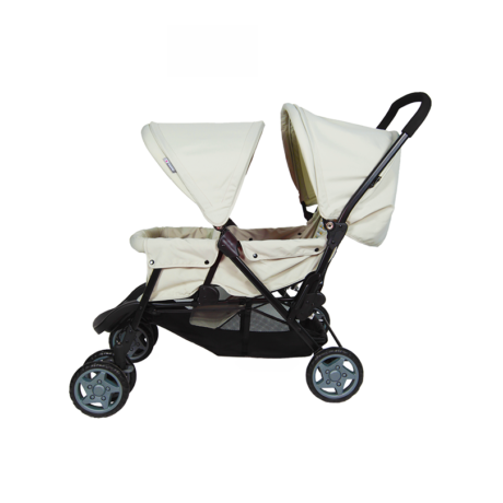 POUSSETTE JUMEAUX BEIGE – MAMALOVE