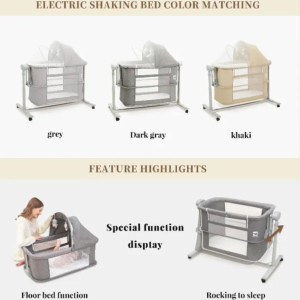 Berceau Cododo électrique balancelle 2 niveau Parc 5en1 Multifonction – Coolbaby – Image 6